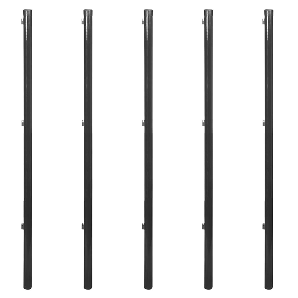 Chain Link Fence with Spike Anchors 0,8x15 m Grey